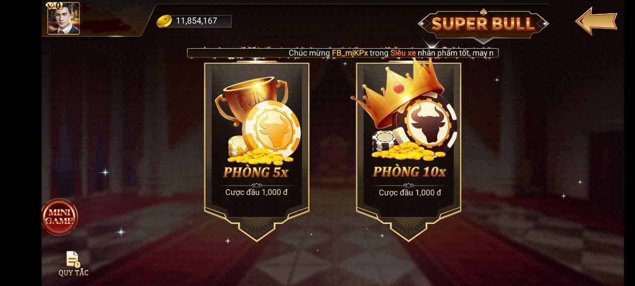 phòng đấu super bull tại game twin