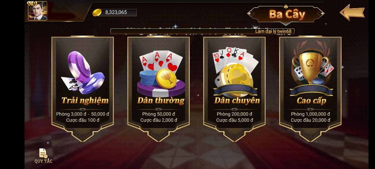 các phòng cược tại game ba cây của twin