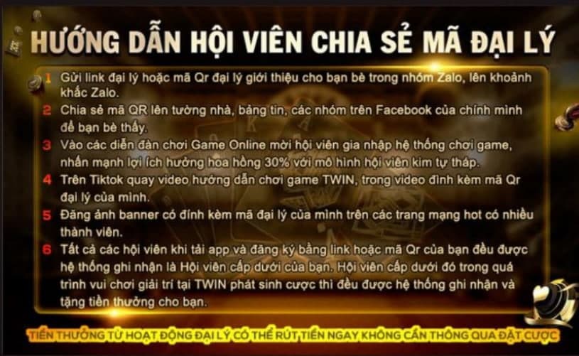 Hướng Dẫn Hội viên chia sẻ mã đại lý twin