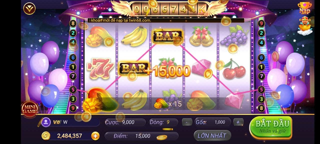 chơi game quay hũ super trái cây tại app game twin