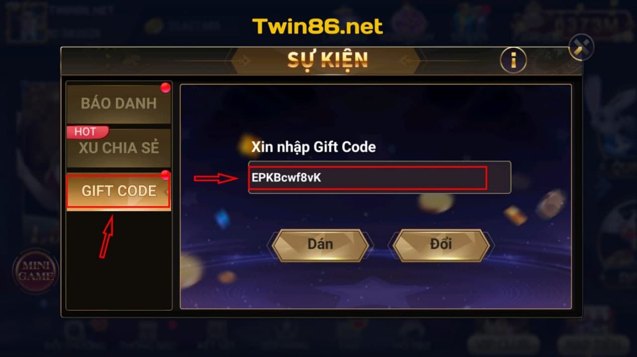 cách nhập mã và nhận code twin