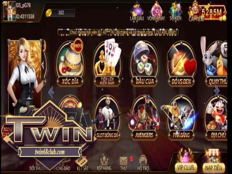 Các loại game bài đổi thưởng hấp dẫn tại Twin68